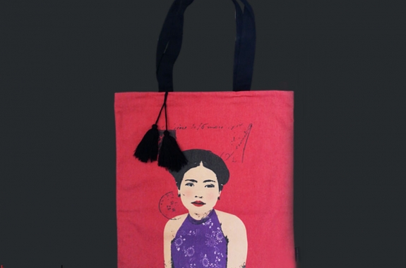 Túi tote vải in hình phụ nữ Việt nam-Miss Kiều